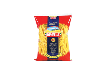 Makaronai DIVELLA PENNE ZITI RIGATE Nr. 27 (vamzdeliai), 500 g