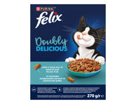 Sausas kačių pašaras FELIX Doubly Delicious su lašiša ir vandenyno žuvimi, 270 g