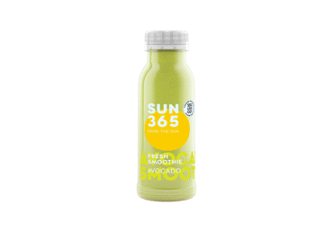Nepasterizuotos žaliosios sultys SUN 365 su avokadais, 250 ml