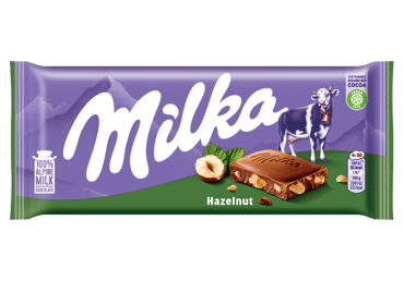 Pien. šokoladas MILKA HAZELNUTS su smulkintais lazdynų rieš., 100 g