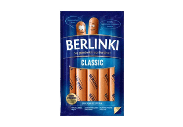 Virtos rūkytos kiaul. ir višt. dešrelės BERLINKI, II r., 250 g
