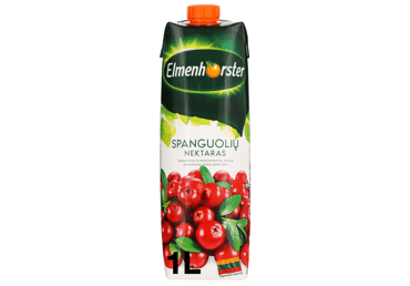 Spanguolių nektaras ELMENHORSTER (30%), 1 l Spanguolių nektaras ELMENHORSTER (30%), 1 l