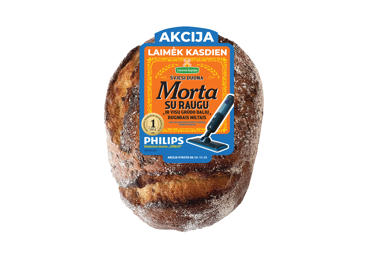 Duona su raugu ir visų grūdo dalių ruginiais miltais MORTA, 500 g