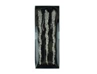 Stiklinių Kalėdų eglutės žaisliukų rinkinys, 3vnt. Sidabras, 20 cm