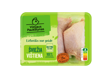 Šviežios broilerių, užaugintų be antibiotikų, šlaunelės, 500 g