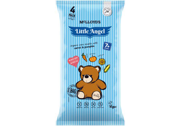 Užkandukai kūdikiams LITTLE ANGEL TEDDY su morkomis ir moliūgais, 4x15 g