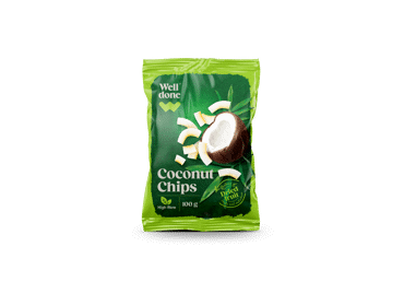 Kokosų traškučiai WELL DONE, 100 g
