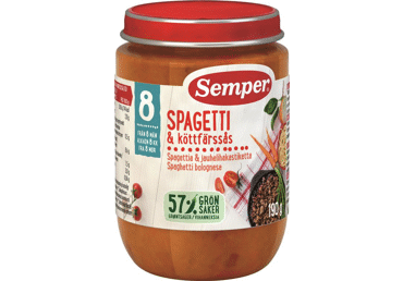 Makaronai su bolonijos padažu SEMPER, nuo 8 mėn., 190 g