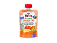Eko morkų, mangų, bananų tyrelė HOLLE CARROT CAT, 6+ mėn., 100 g