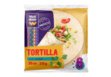 Tortilijos WELL DONE, 6 vnt., 370 g