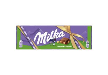 Pieninis šokoladas MILKA su neskaldytais lazdynų riešutais, 250 g