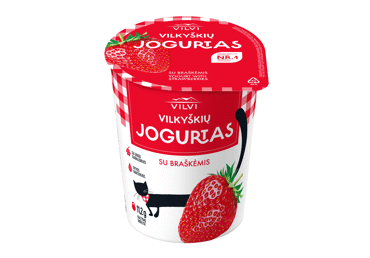 Jogurtas su braškėmis VILKYŠKIŲ, 3,6 % rieb., 350 g