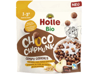 „Holle“ ekologiški traškūs sausi pusryčiai su kakava CHOCO CHIPMUNK.