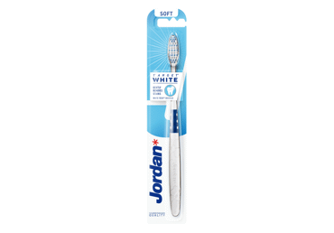 Dantų šepetėlis JORDAN TARGET WHITE SOFT, 1 vnt. Dantų šepetėlis JORDAN TARGET WHITE SOFT, 1 vnt.