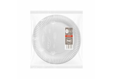 Vienkartinės lėkštės ILAJA WHITE, 18 cm 40vnt.