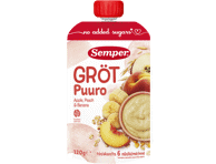Paruošta vartoti košė SEMPER su obuoliais ir persikais, nuo 6 mėn., 120 g