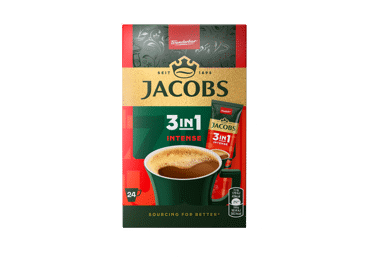 Tirpiosios kavos gėrimas JACOBS 3IN1 INTENSE, 266.4 g