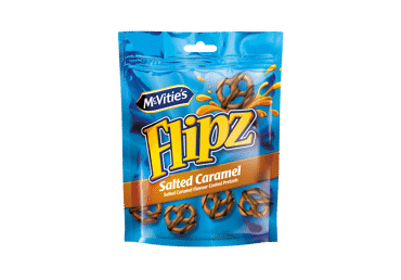 Breceliai FLIPZ, sūrios karamelės skonio, 90 g