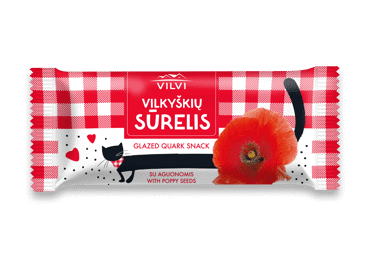 Glaist. VILKYŠKIŲ varškės sūrelis su aguonomis, 25 % rieb., 40 g