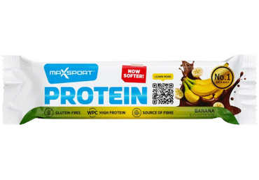 Baltyminis batonėlis MAX SPORT be glitimo, bananų skonio, 50 g