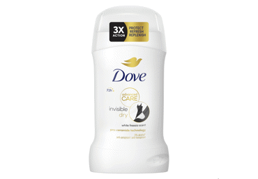 Moteriškas pieštukinis dezodorantas DOVE INVISIBLE DRY, 50 ml