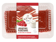 Jogurtinis plokštainis su avietėmis ir traškiais dribsniais, 1 kg