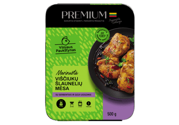 Viščiukų šlaunelių mėsa PREMIUM su serbentais, ožerškių uog., 500 g