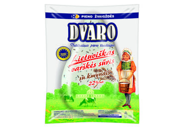 Lietuviškas DVARO varškės sūris su kmynais, 22 % rieb. s. m., 1 kg