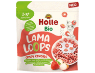„Holle“ ekologiški traškūs sausi pusryčiai su braškėmis LAMA LOOPS.