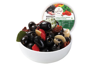 Marinuotos alyvuogės su saulėje džiovintais pomidorais, 1 kg