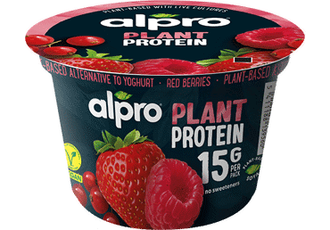 Sojų produktas ALPRO PLANTPROTEIN, raudonųjų uogų skonio, 200 g