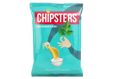 Bulvių traškučiai CHIPSTER'S, grietinės ir žolelių skonio, 120 g