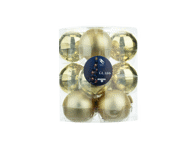 Stikliniai Kalėdų eglutės žaislai, 6cm, 12vnt.