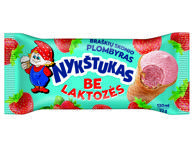 Plombyriniai ledai NYKŠTUKAS be laktozės, braškių skonio, 75 g