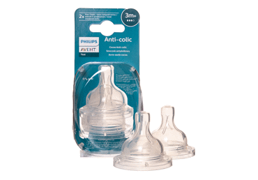 Žindukas AVENT Anti-colic silikoninis vidutinė tėkmė (3) N2 SCY763/02