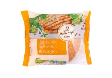 Mėsainis su keptu vištienos maltinuku, 200 g