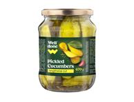 Marinuoti agurkai WELL DONE, pjaust. išilgai, saldž. rūgštūs, 670 g
