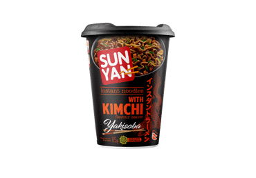 Greitai paruošiami makaronai SUN YAN YAKISOBA, kimčių skonio, 85 g