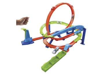 Žaislinė automobilių trasa su greitėjimo kilpa HOT WHEELS, 1 vnt. - 2