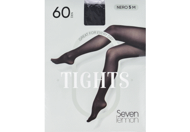 Moteriškos pėdkelnės SEVEN LEMON, 60 den, 5 dydis, juodos
