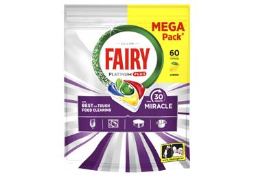Automatinių indaplovių kapsulės FAIRY Platinum+ Lemon Miracle, 60vnt
