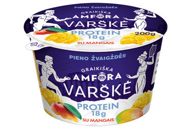 Varškė GRAIKIŠKA AMFORA su mangais, 0,8%rieb., 200 g