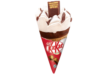 Vaniliniai ledai KIT KAT su kakava vafliniame ragelyje, 68 g