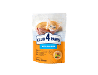 Visavertis sausas pašaras kačiukams su lašiša CLUB 4 PAWS Premium 0,3 kg