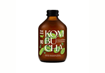 Kombuča WELL DONE agurkų ir kalendrų skonio, 330 ml