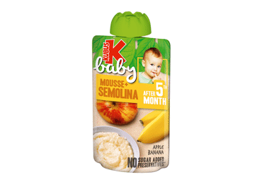 Obuolių ir bananų tyrelė KUBUŠ BABY su ryžių koše (5+ mėn.), 100 g