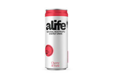 Gazuotas energinis gėrimas ALIFE, vyšnių ir yuzu skonio, 330 ml