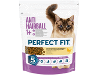 Sausas kačių pašaras PERFECT FIT Hairball su vištiena, 750 g