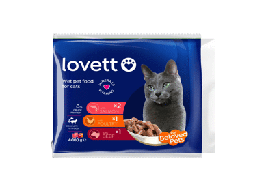Konservuotas kačių ėdalas LOVETT, 4 vnt., 400 g