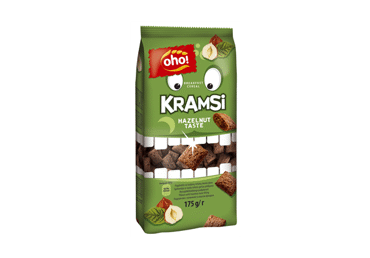Pagalvėlės OHO KRAMSI su lazdynų riešutų sk. įdaru, 175 g Pagalvėlės OHO KRAMSI su lazdynų riešutų sk. įdaru, 175 g